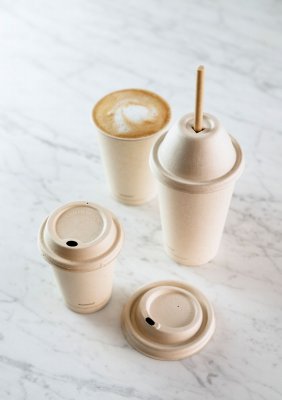 Lock till pappersmugg, bagasse, 23cl